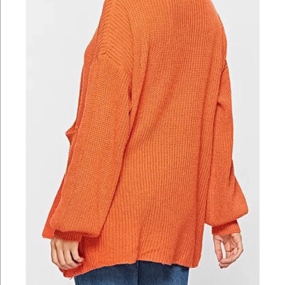New Open Front Super Comfortable Orange Cardigan - Picture 3 of 4